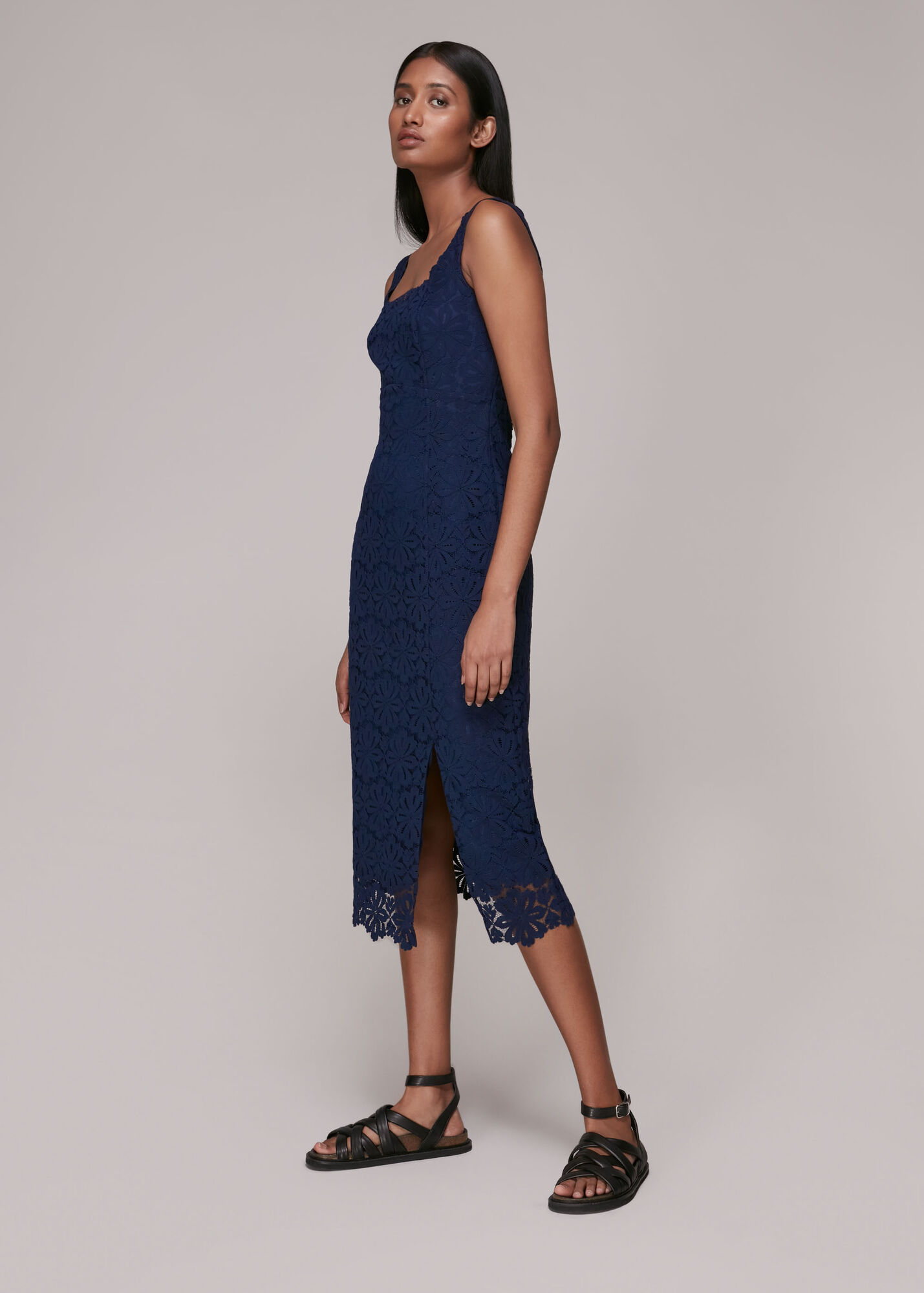 Navy Nova Lace Dress WHISTLES