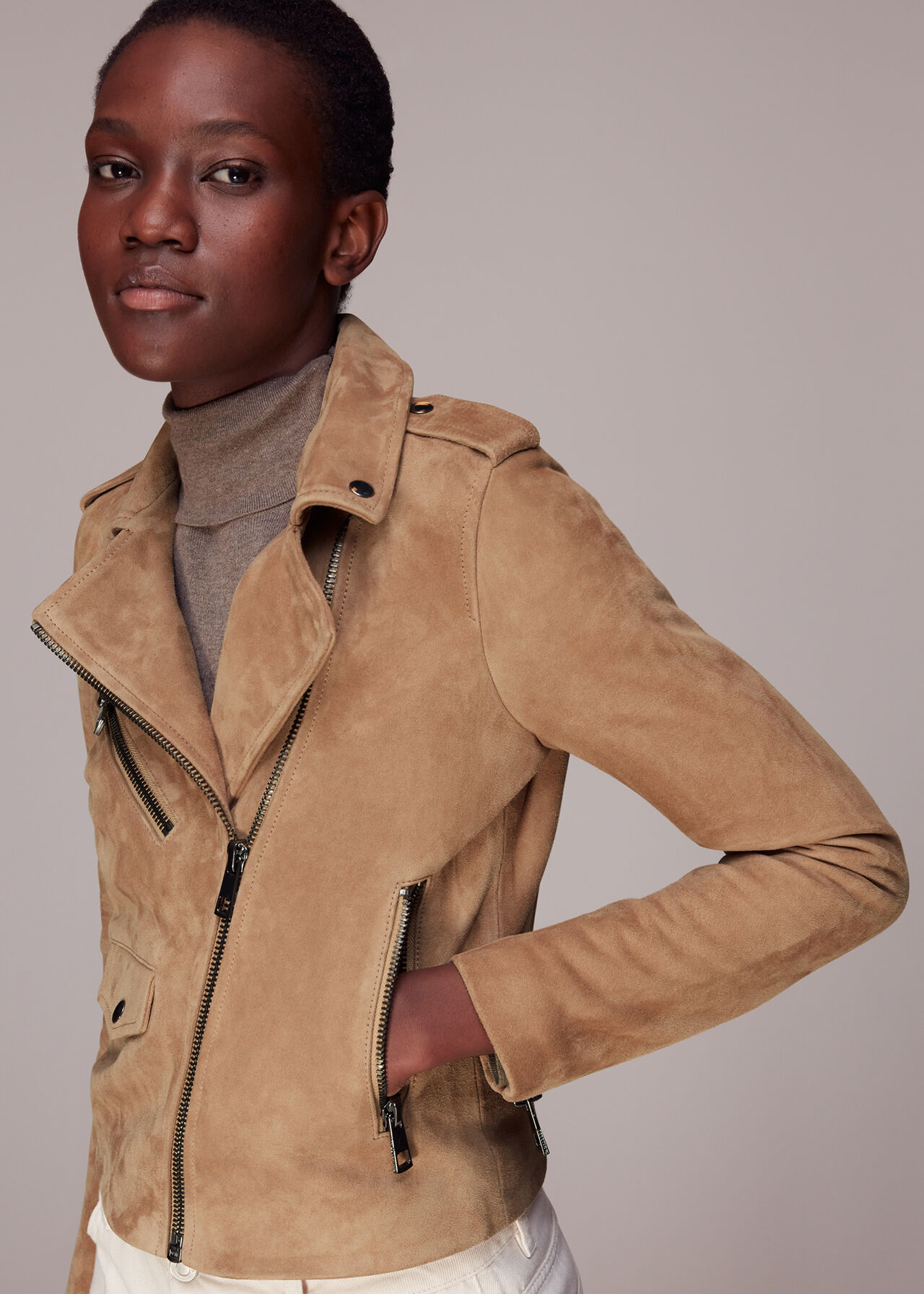 Suede Agnes Leather Jacket