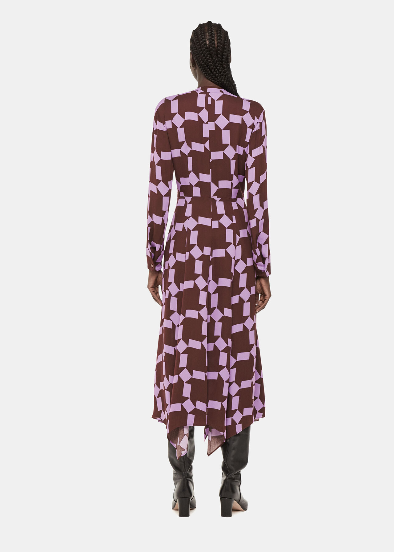 Spun Check Midi Dress