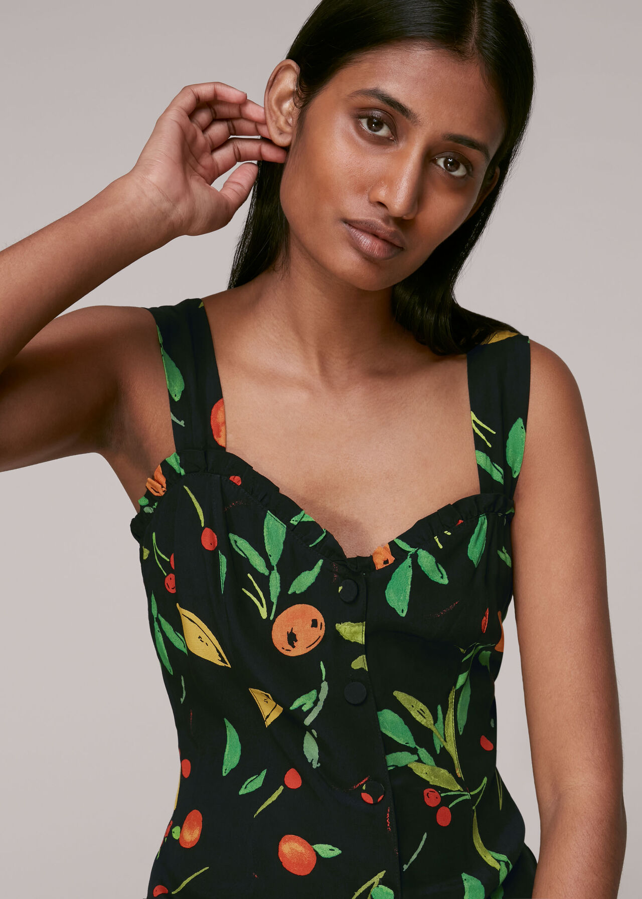 Fruit Print Frill Dress