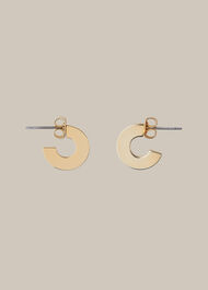 Mini Flat Disc Hoop Earring Gold/Multi