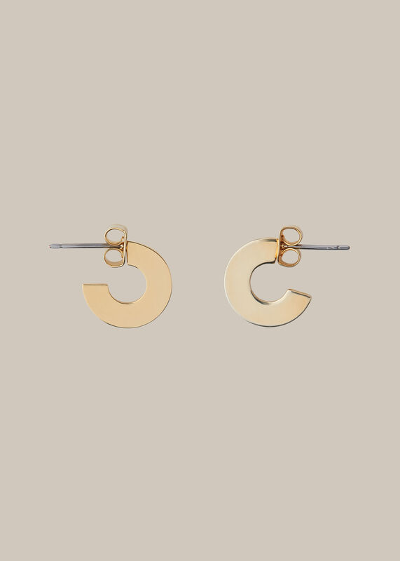 Mini Flat Disc Hoop Earring