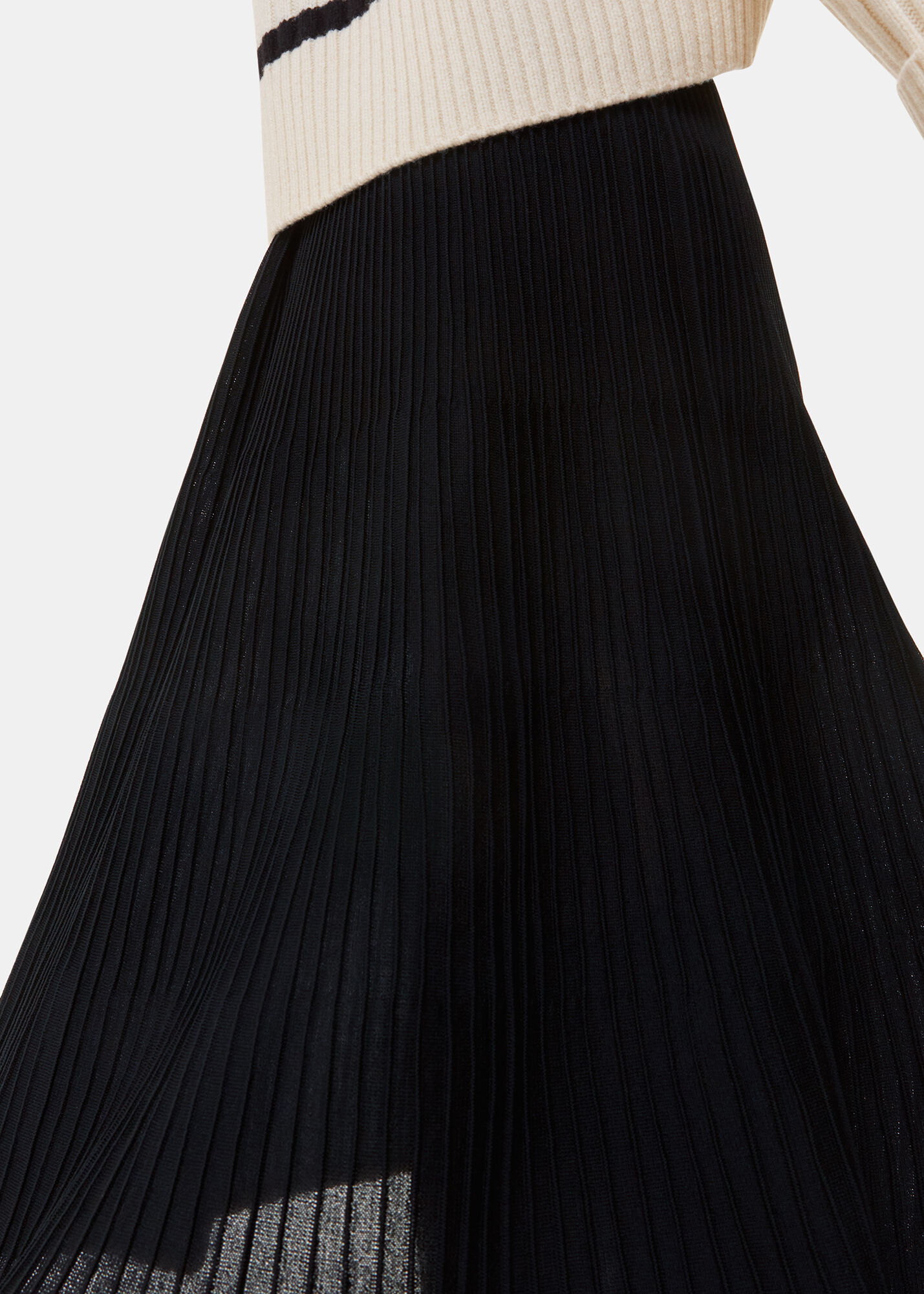 Pleated knit midi skirt deals