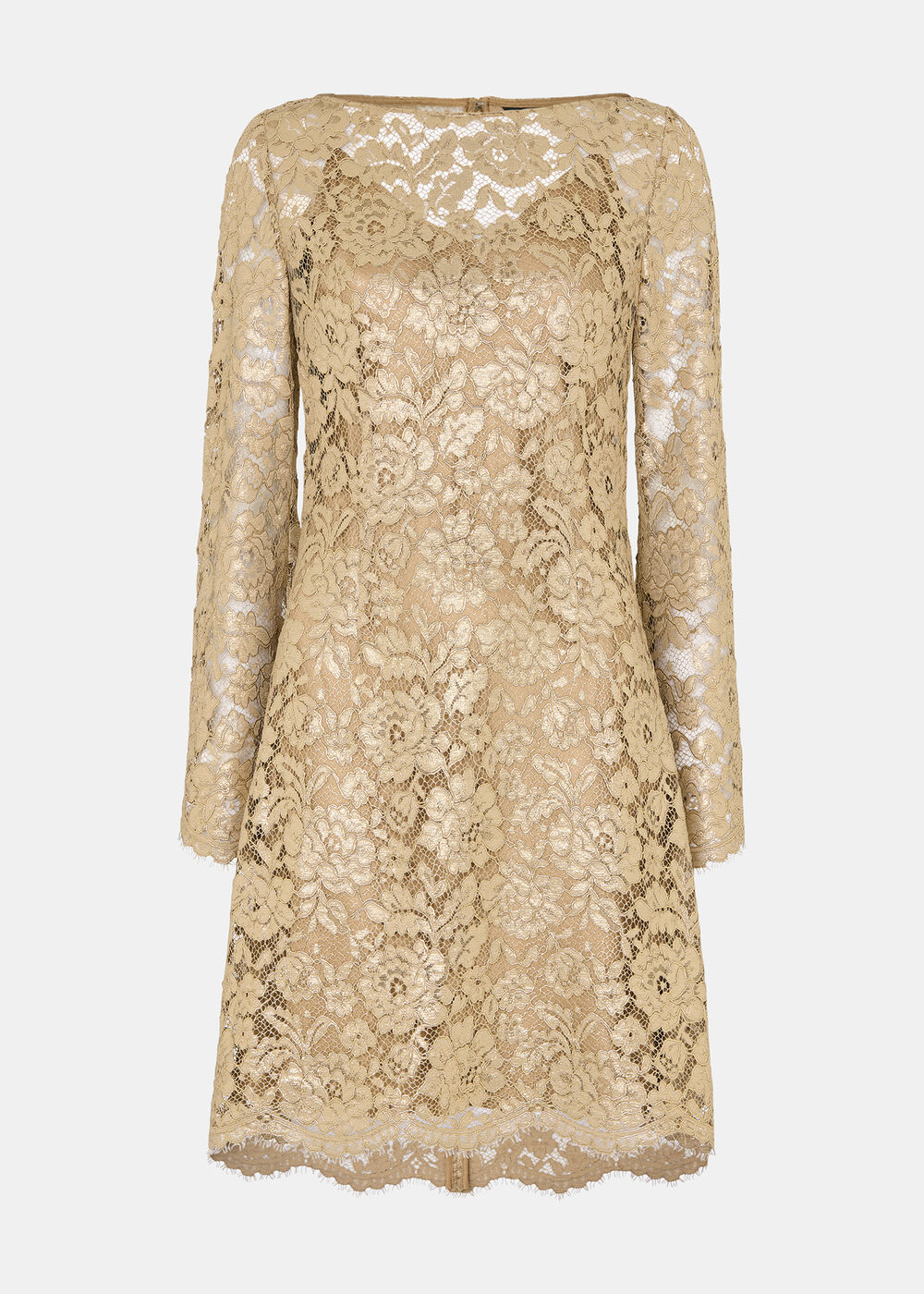 Metallic Lace Mini Dress