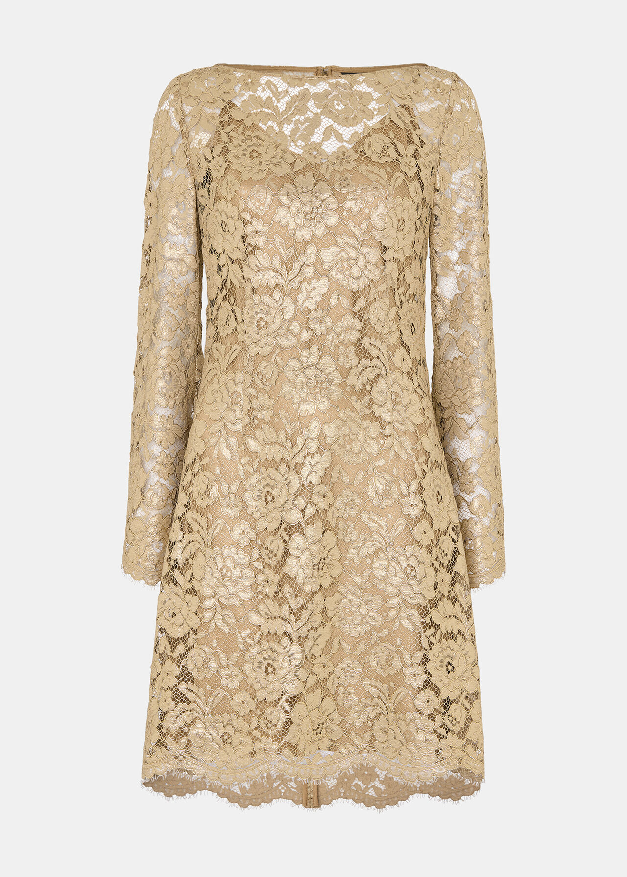 Metallic Lace Mini Dress