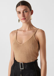 Rib Detail Knit Cami Neutral
