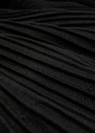 Funnel Neck Pleated Knit Dress