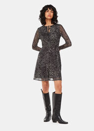 Feather Leopard Flippy Dress