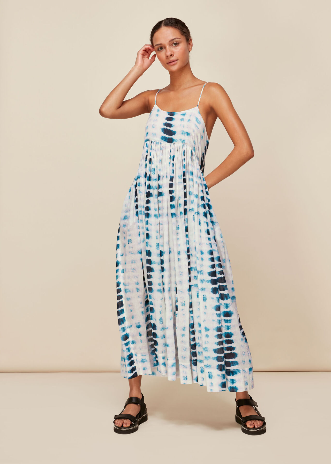 Tie Dye Beach Carmen Dress