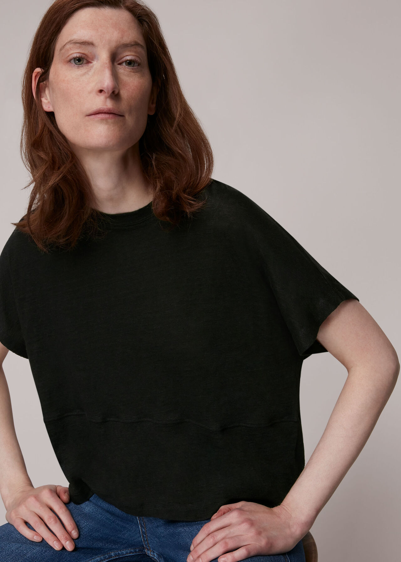 Button Back Linen Tee