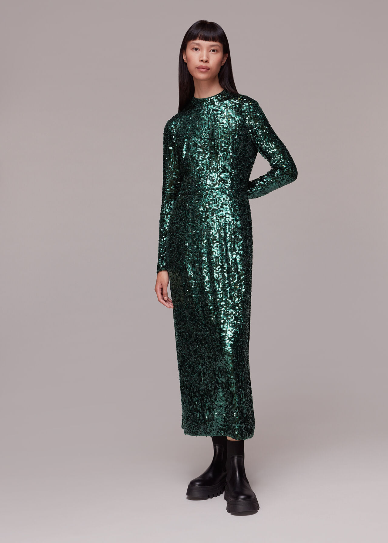 Minimal Sequin Midi Dress