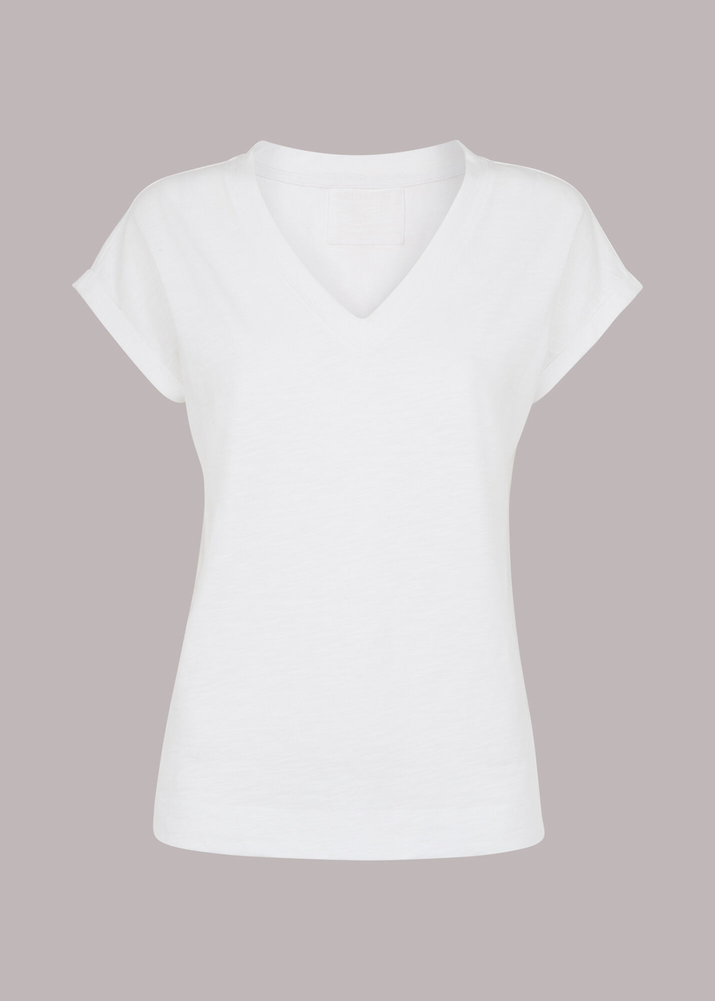 White V Neck Short Sleeve T Shirt 100 Cotton Whistles