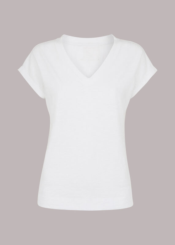 Willa V-Neck Cap Sleeve Tee