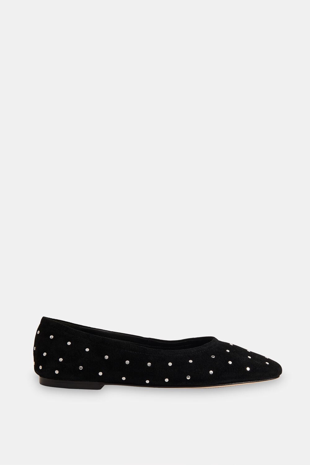 Black Karina Suede Stud Ballet Pump