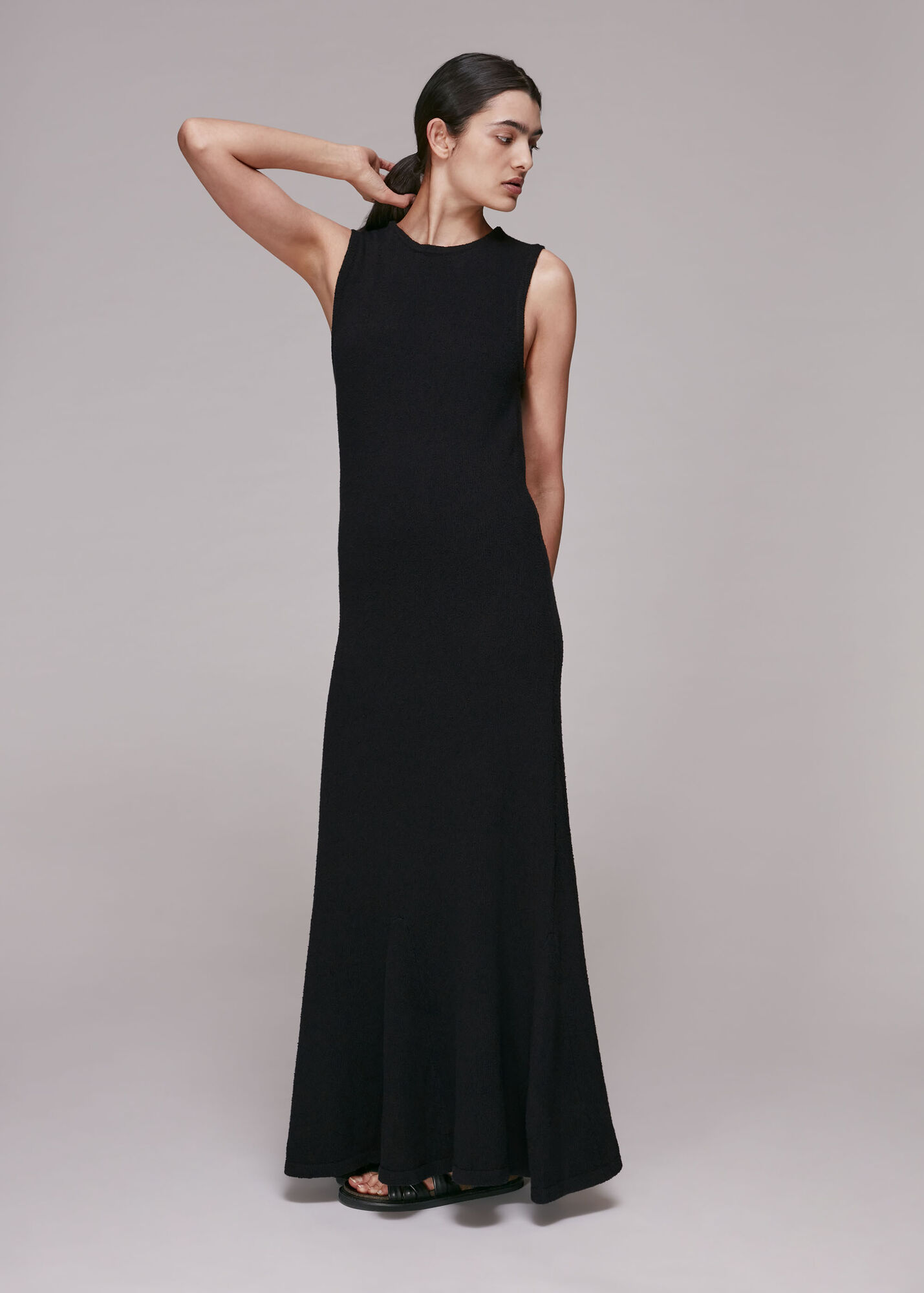 Black Flare Knit Dress | WHISTLES | Whistles UK