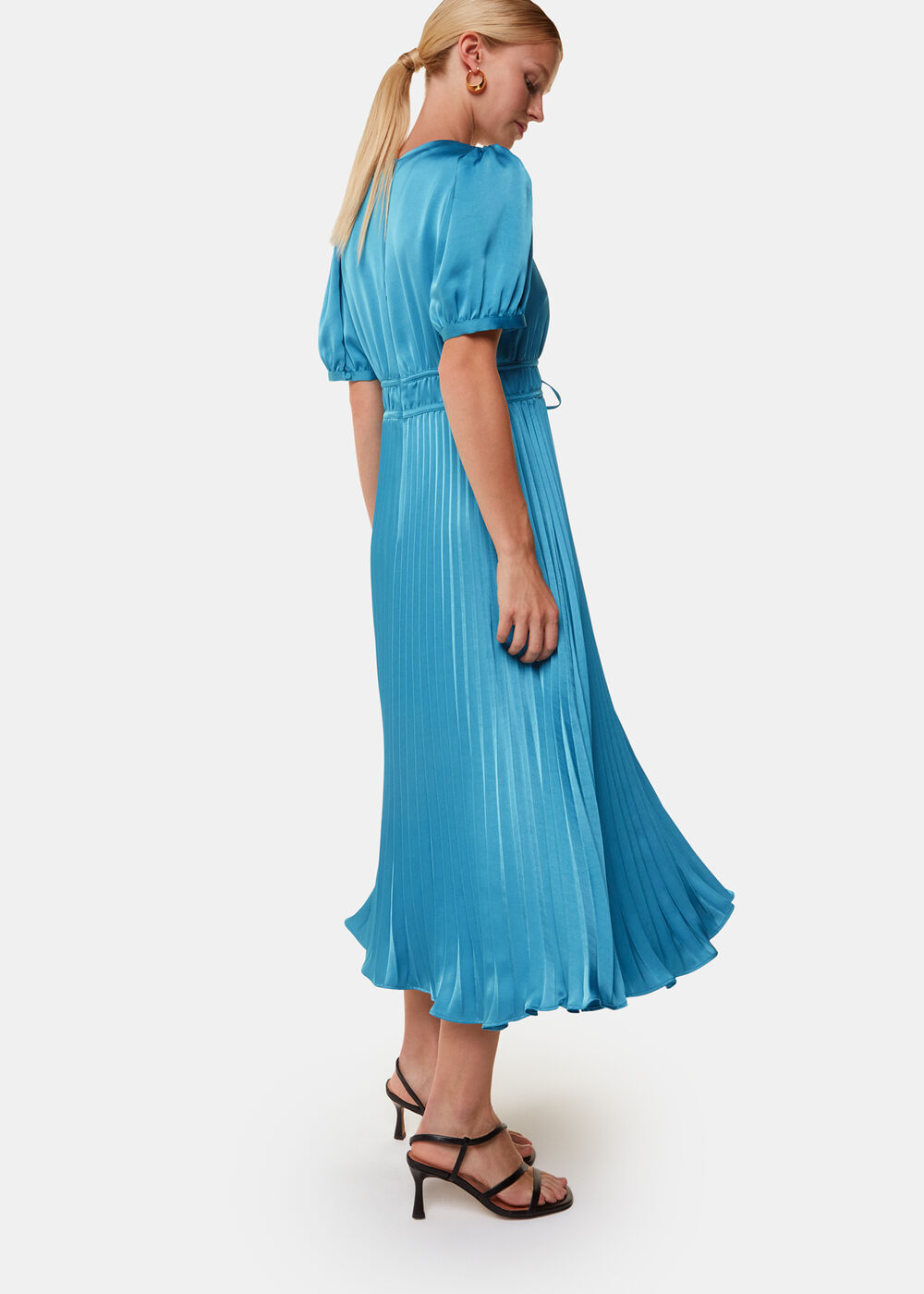 Delilah Satin Pleat Dress