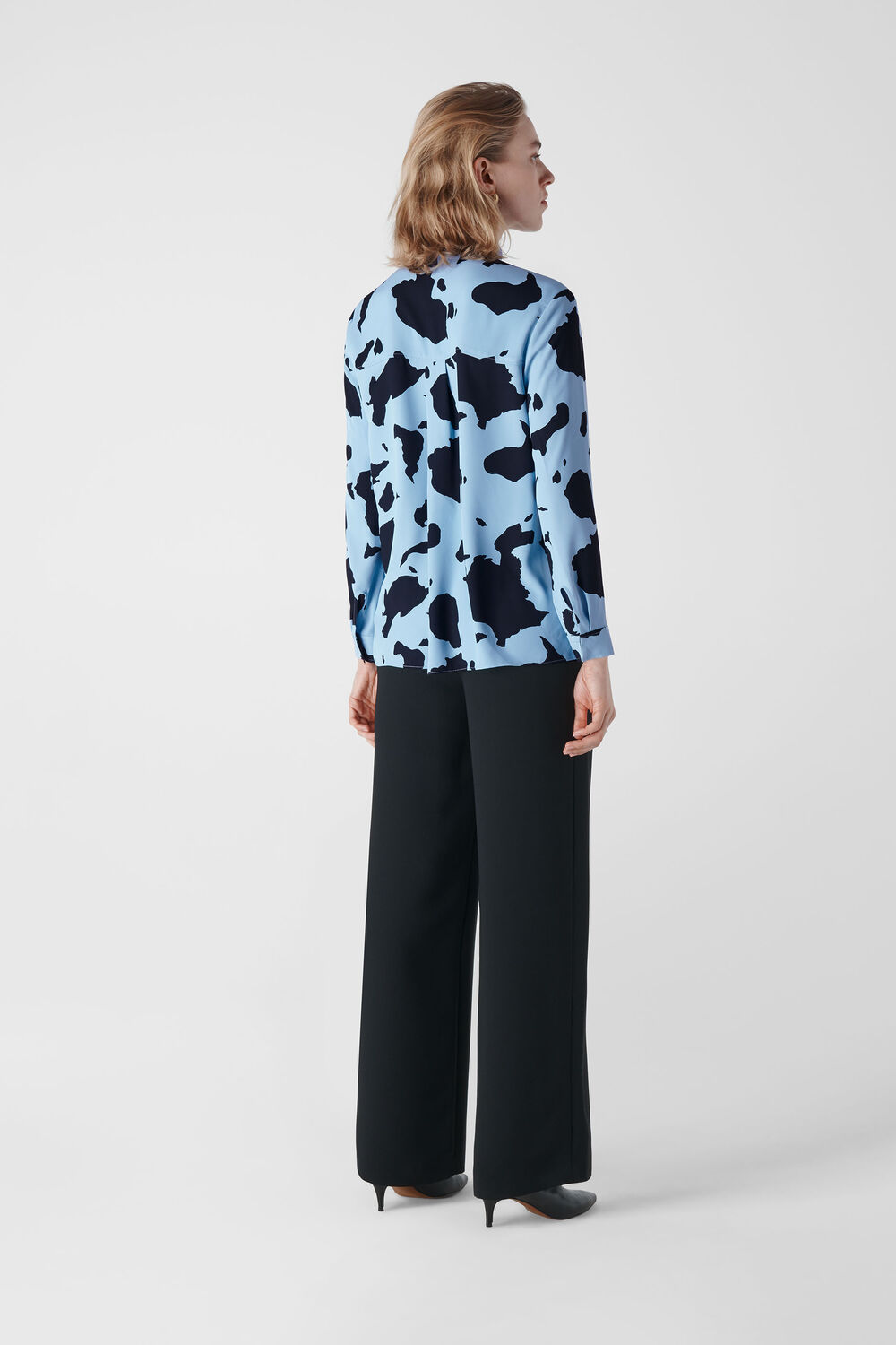 Cow Print Military Shirt Blue/Multi