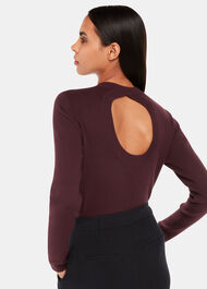 Keyhole Back Crew Neck Knit