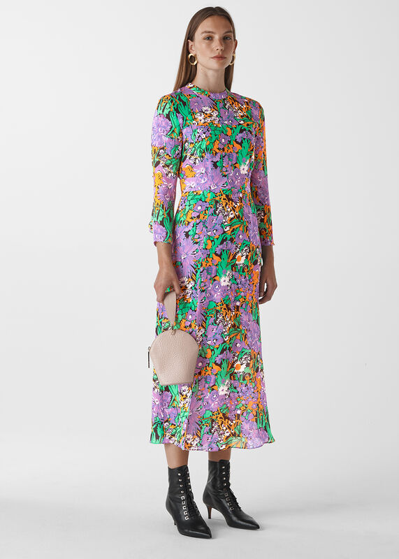 Simone Floral Print Midi Dress