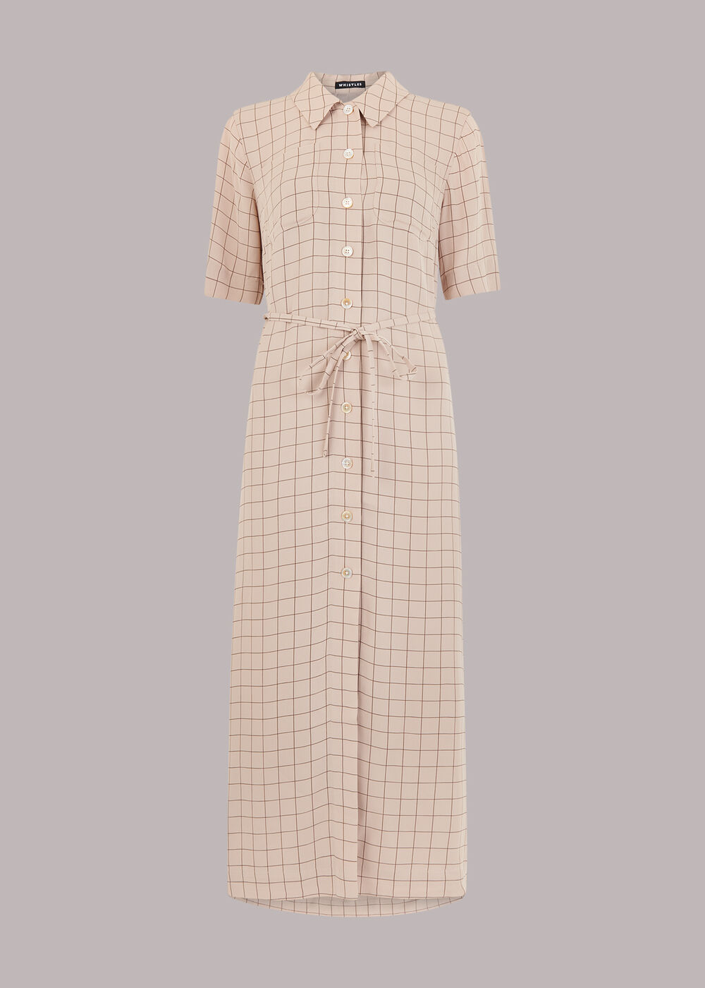 Fine Grid Shirt Dress