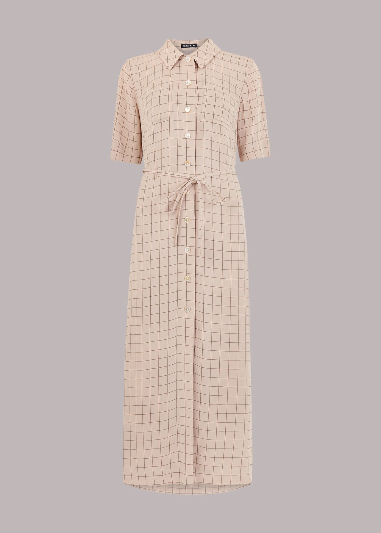 Fine Grid Shirt Dress