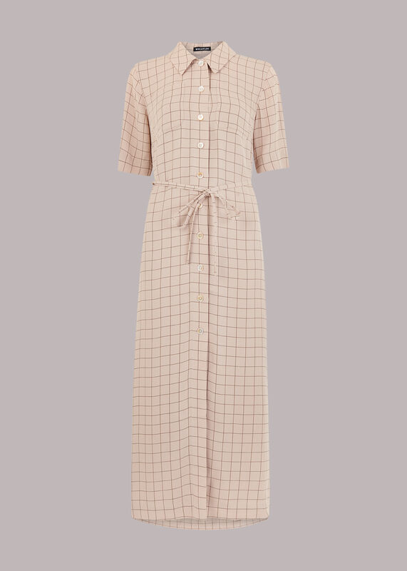 Multicolour Fine Grid Shirt Dress