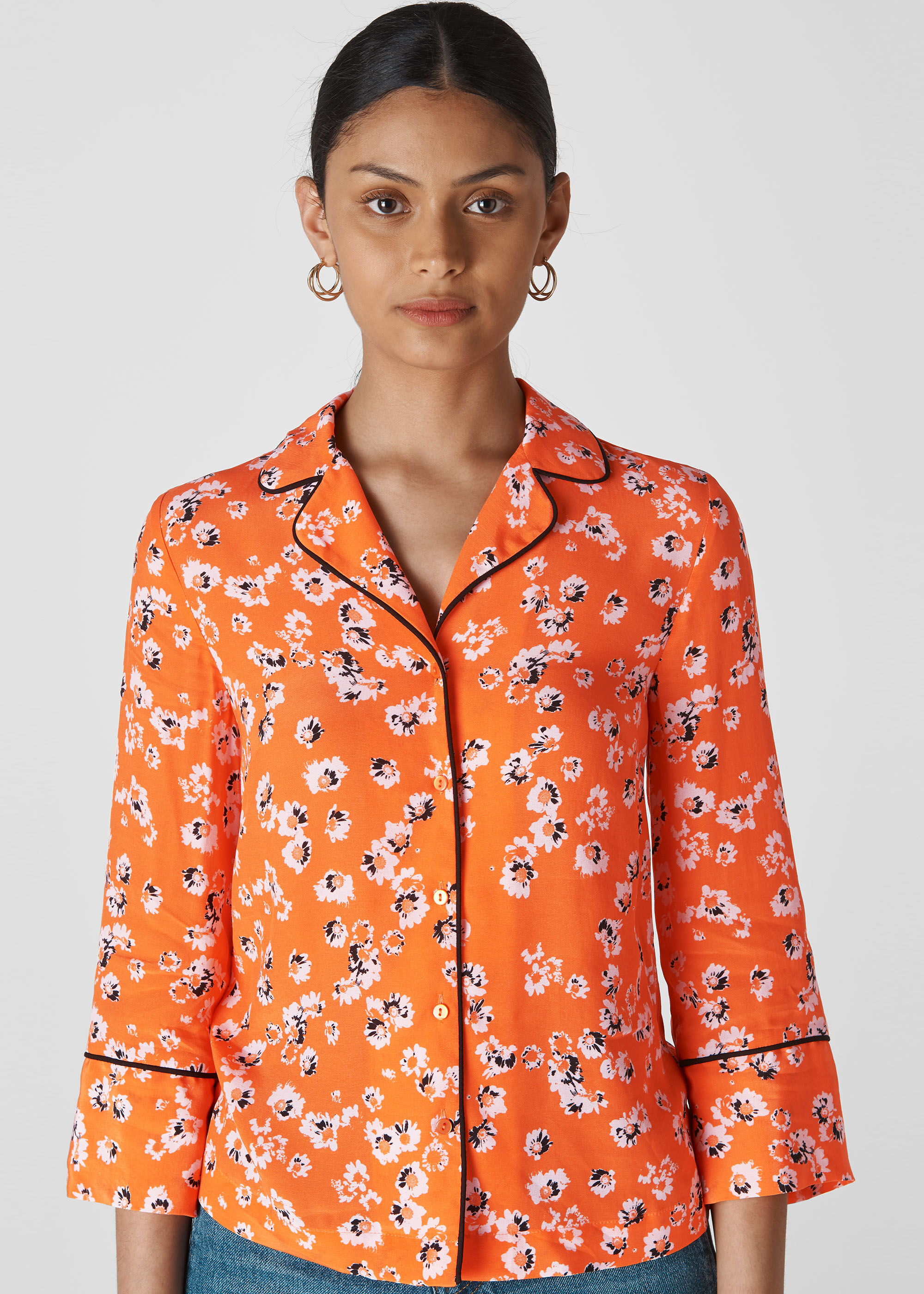 Flame Multi Digital Daisy Pyjama Shirt WHISTLES