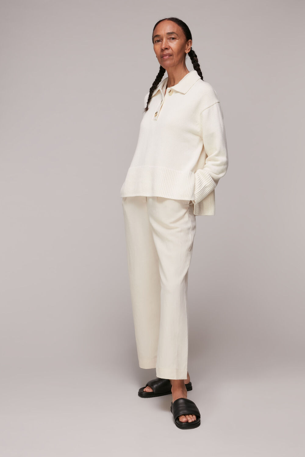 Button Front Polo Knit