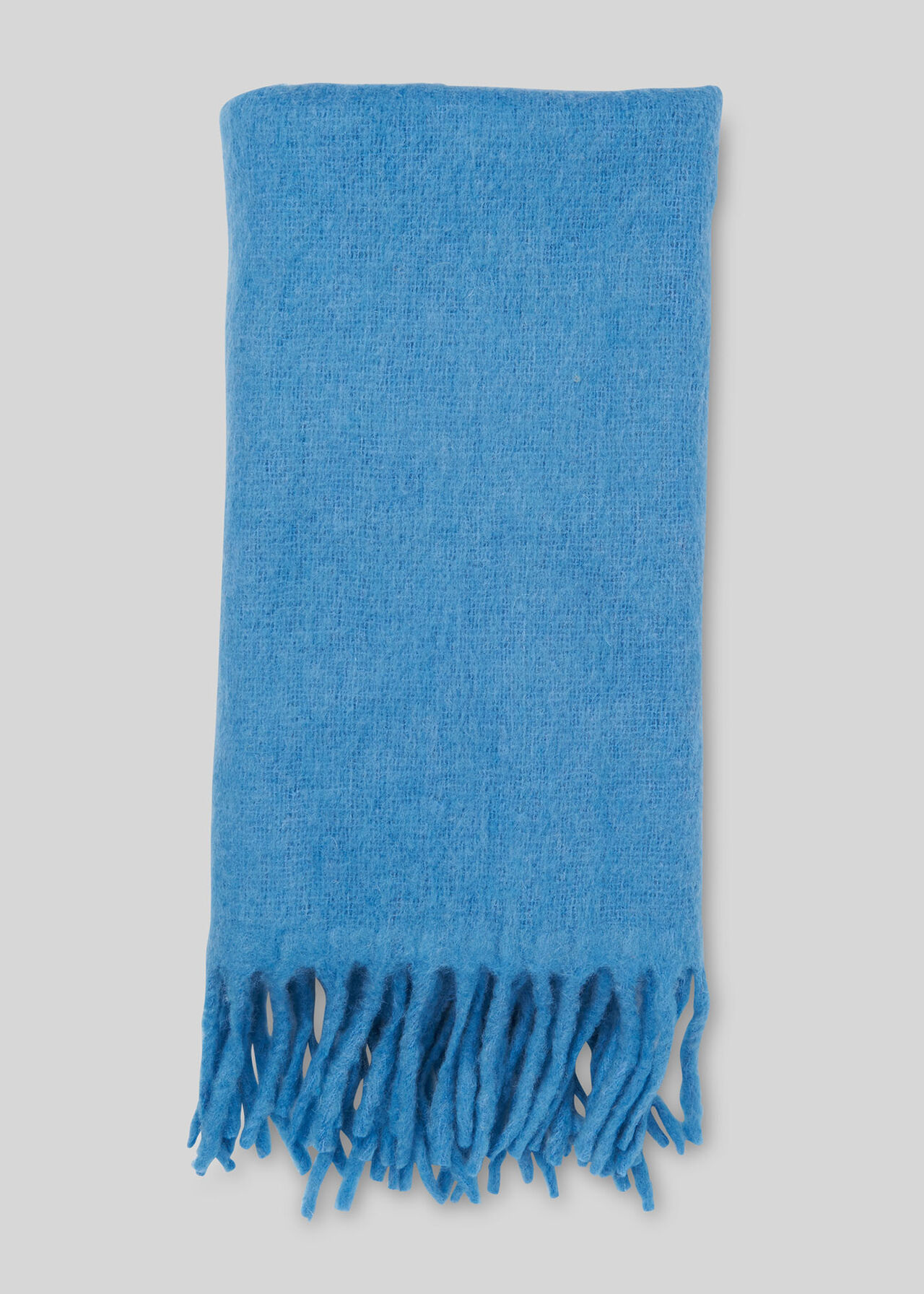 Open Weave Blanket Scarf Pale Blue