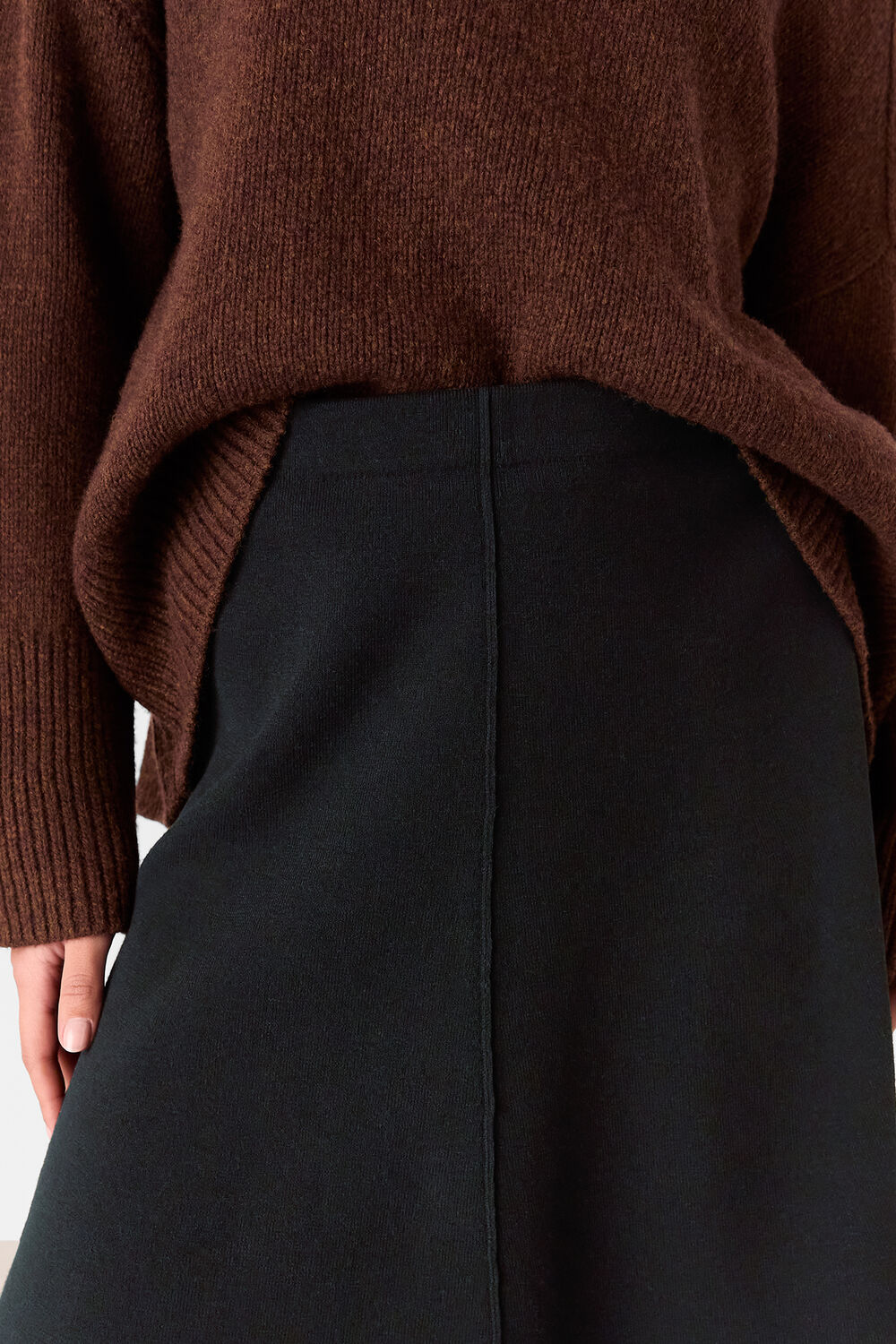 Black Flippy Knitted Mini Skirt