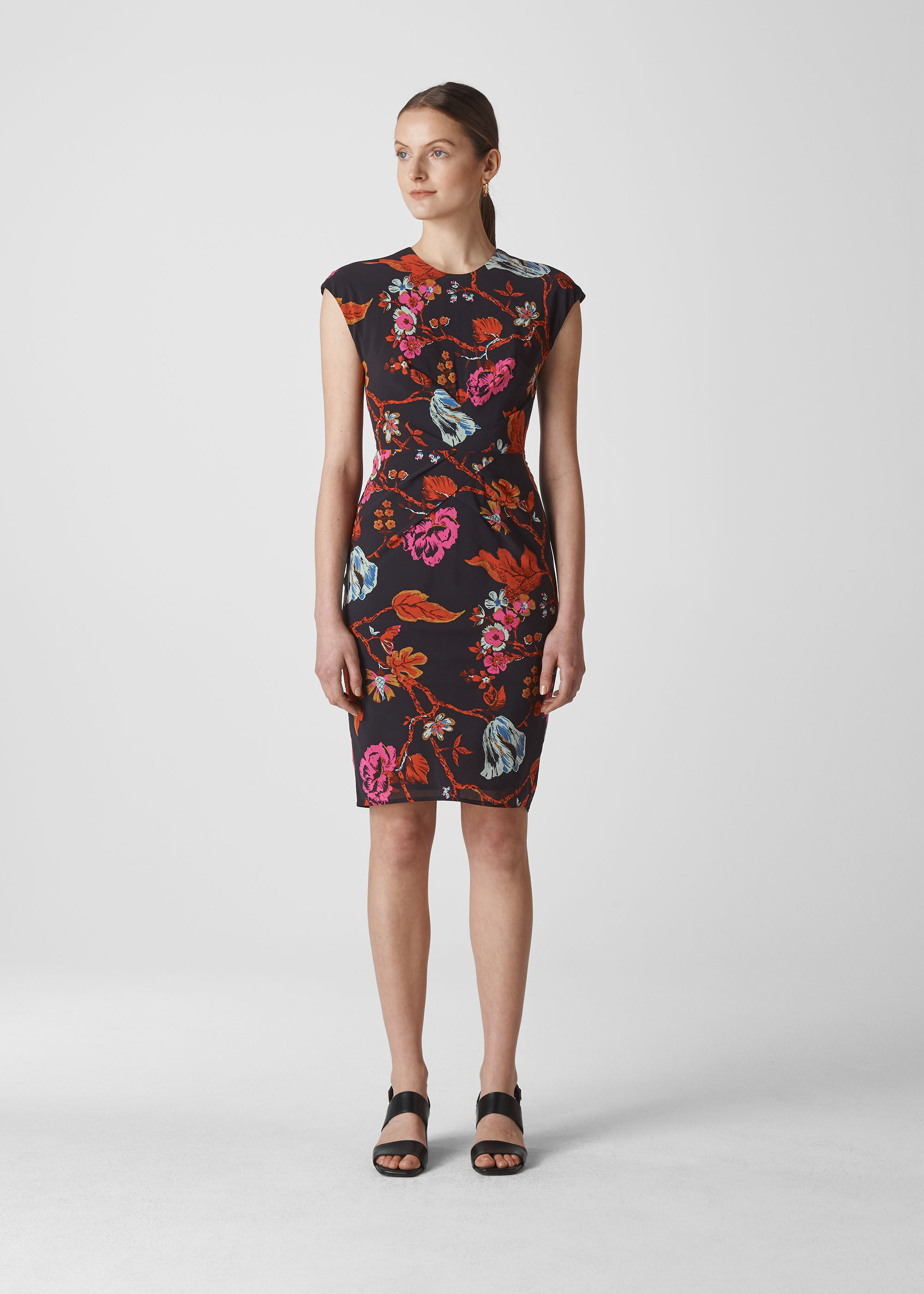 Multicolour Scarf Print Silk Bodycon