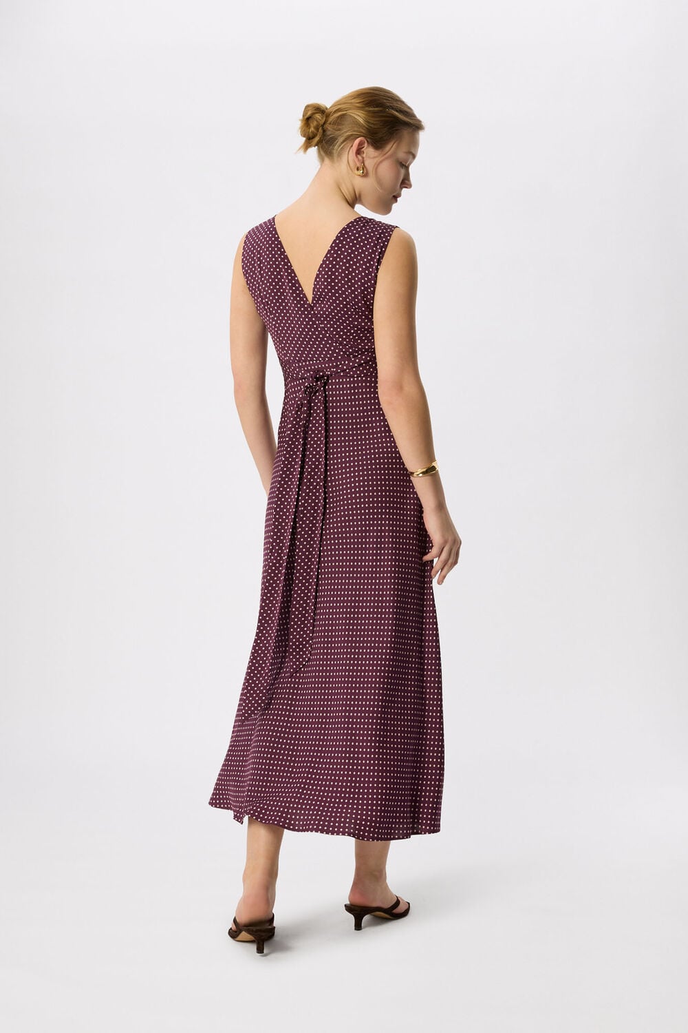 Purple Petite Mini Spot Sleeveless Dress