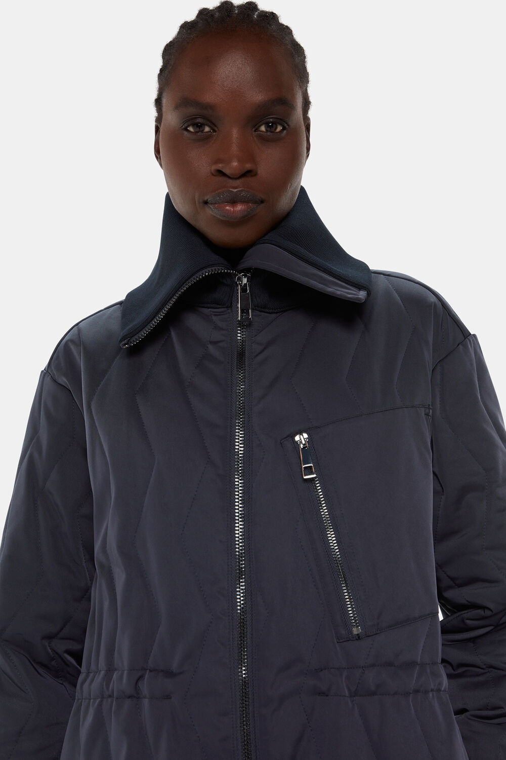 Navy Niara Quilted Coat