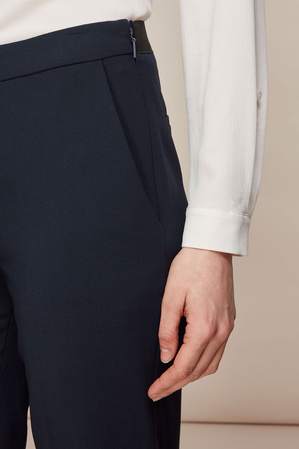 Anna Elasticated Waist Trouser Navy