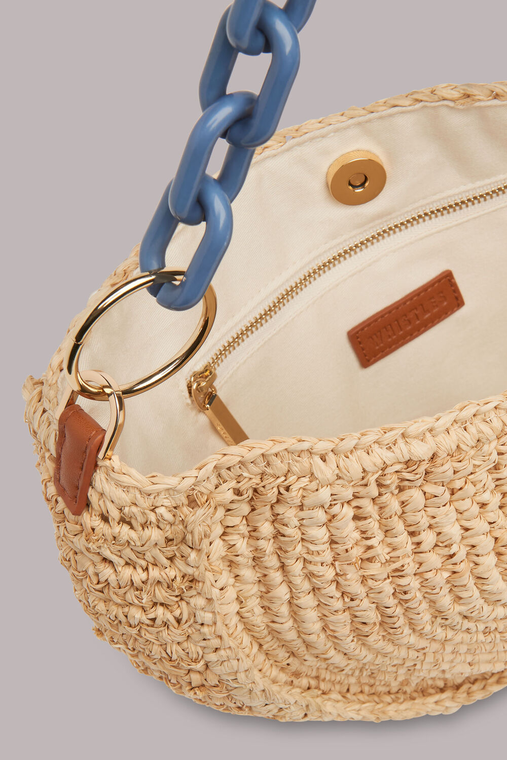 Sonny Straw Half Moon Bag