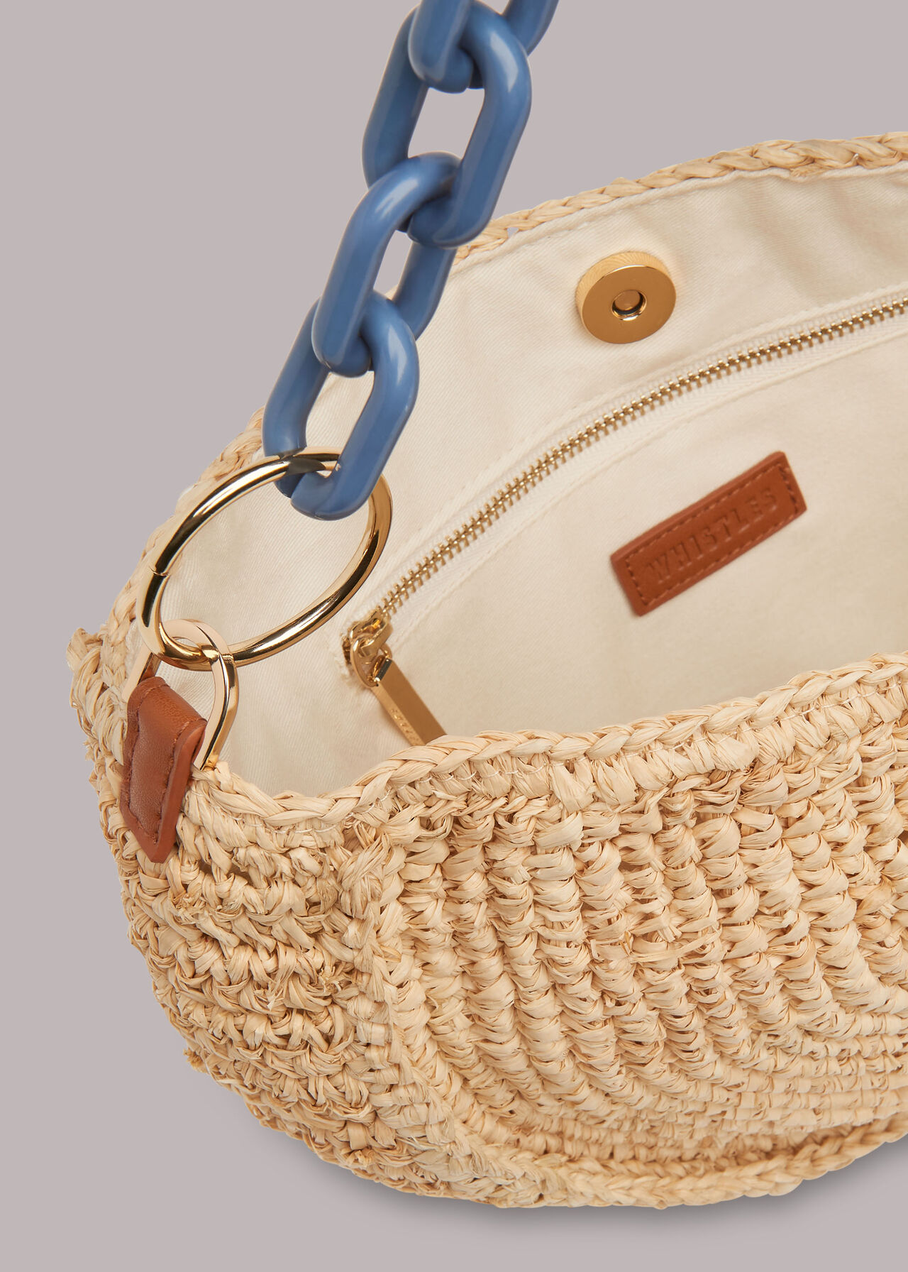 Sonny Straw Half Moon Bag