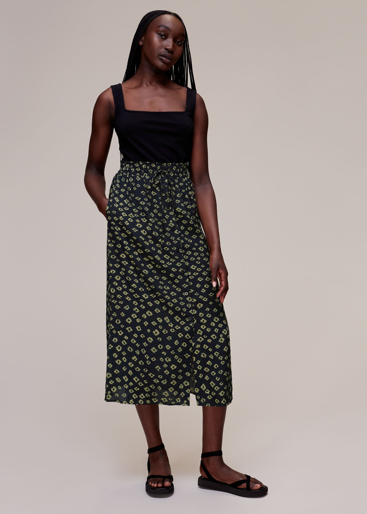 Abstract Gem Print Skirt
