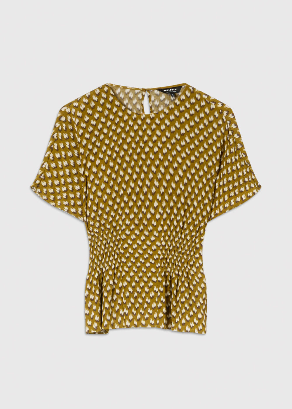 Ikat Spot Shirred Blouse