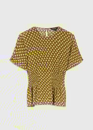 Ikat Spot Shirred Blouse
