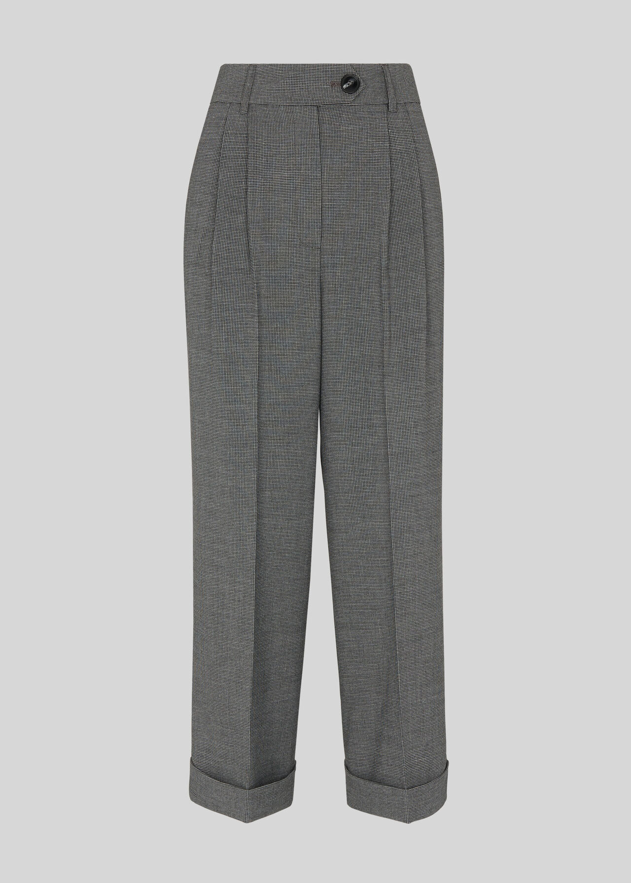 Turn Up Crop Trouser Grey