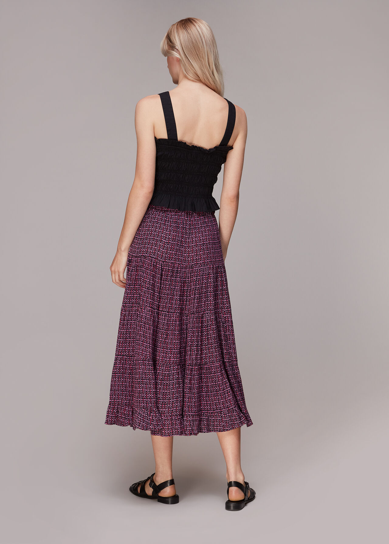 Twist Dot Print Skirt