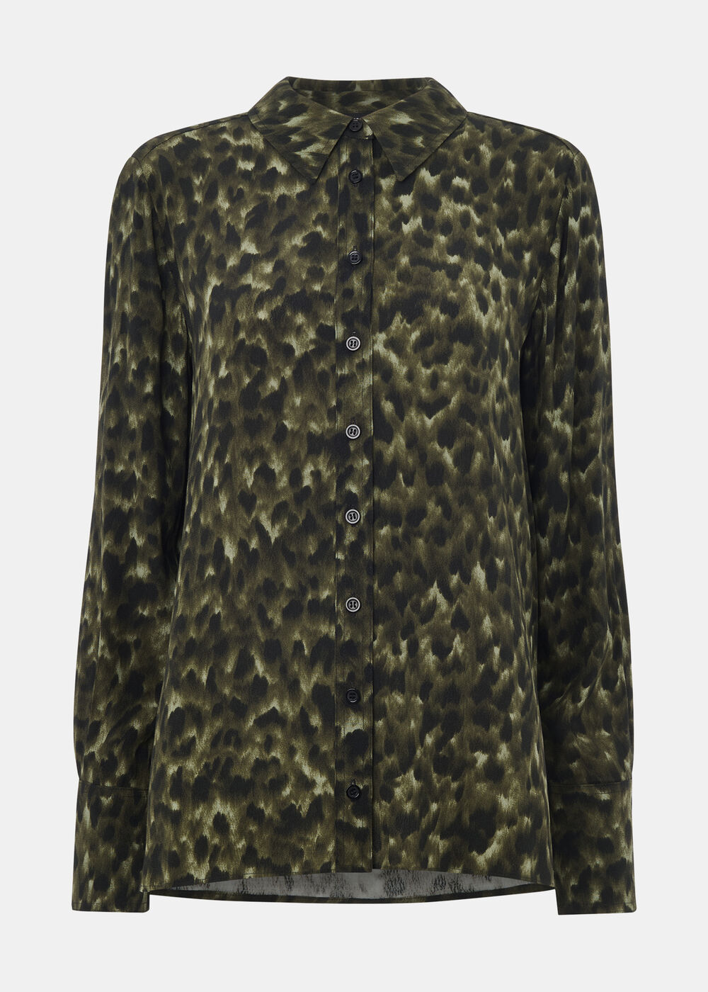 Animal Print Collared Shirt