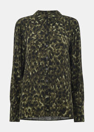 Animal Print Collared Shirt