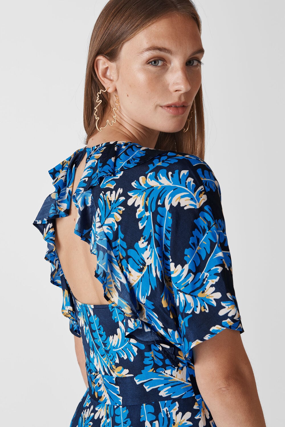 Josephine Print Wrap Dress Blue/Multi