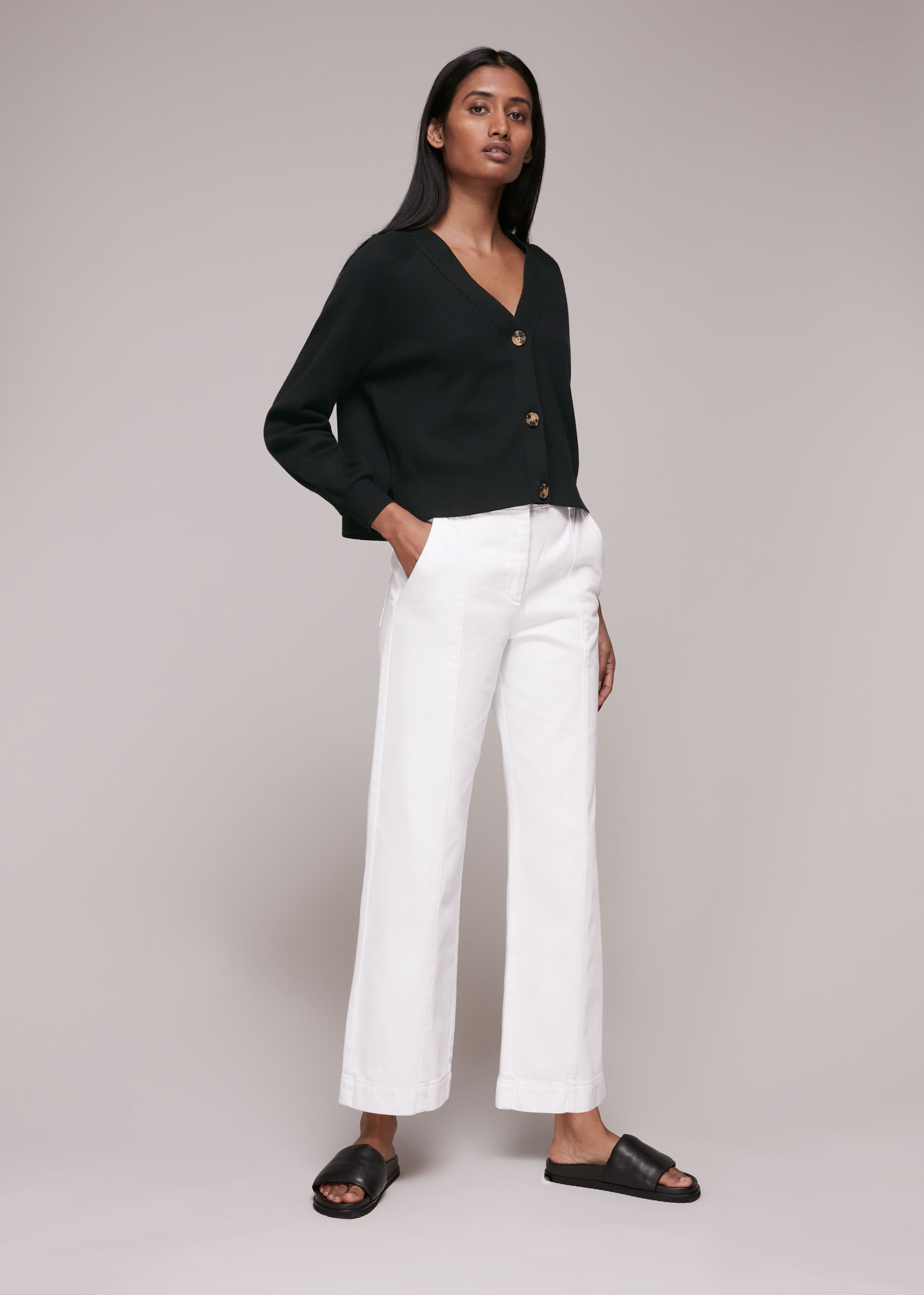 Black button sweater sale