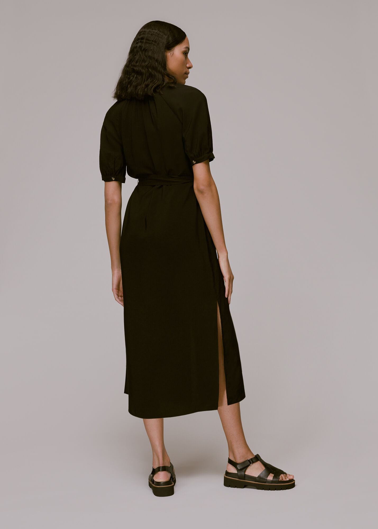 Black Olivia Midi Dress | WHISTLES
