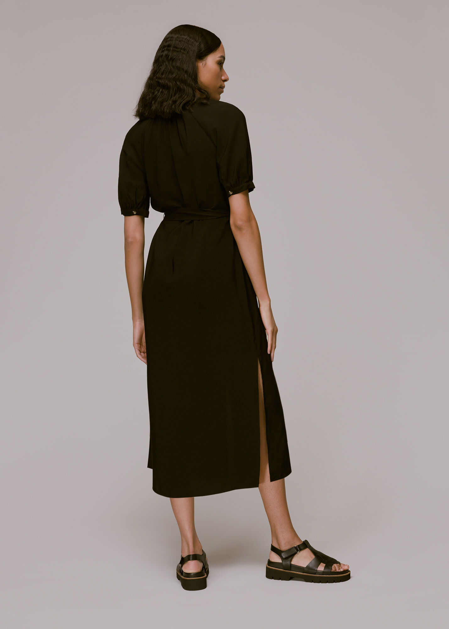 Black Olivia Midi Dress WHISTLES