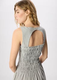 Seersucker Ruched Bodice Dress
