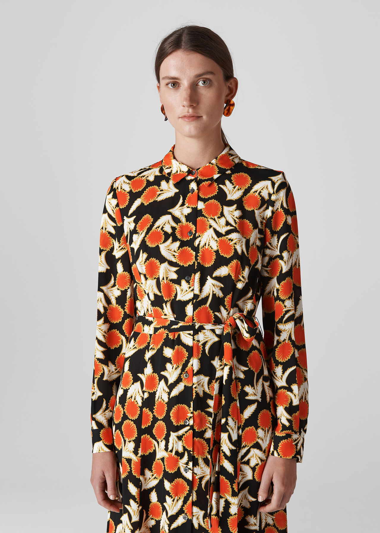 Dandelion Print Shirt Dress Multicolour