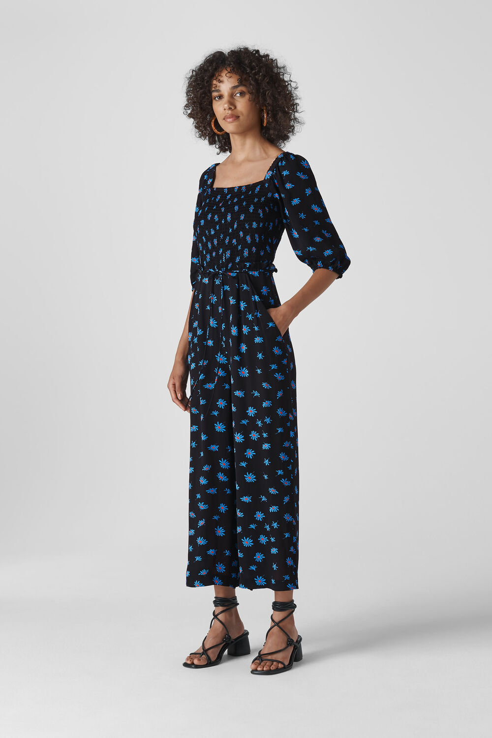 Scattered Daisy Klara Jumpsuit Black/Multi